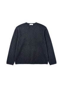 cashmere loose crewneck knit, charcoal