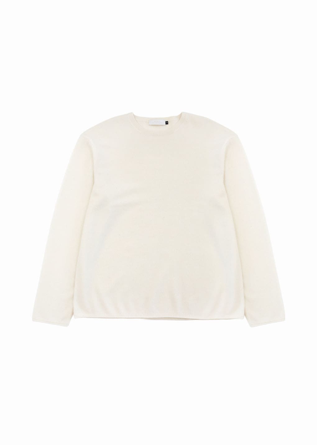 cashmere loose crewneck knit, ivory