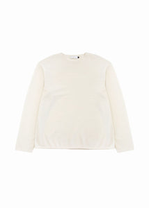 cashmere loose crewneck knit, ivory