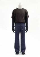 cashmere loose half sleeve knit, brown - Image 2