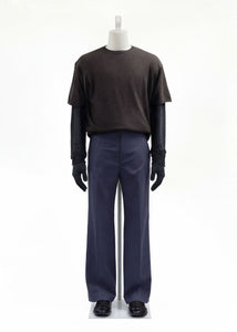 cashmere loose half sleeve knit, brown hover