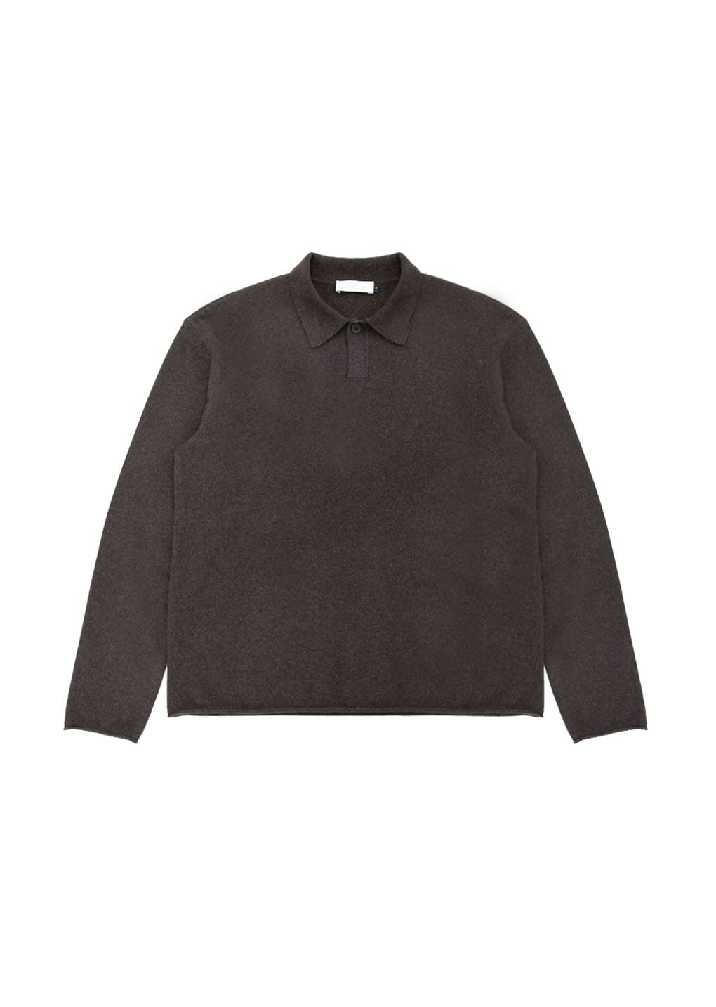 cashmere loose polo knit, brown