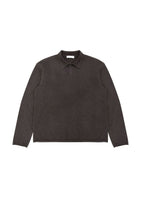 cashmere loose polo knit, brown - Image 1
