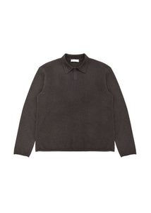 cashmere loose polo knit, brown