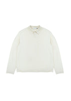 cashmere loose polo knit, ivory - Image 1