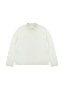 cashmere loose polo knit, ivory