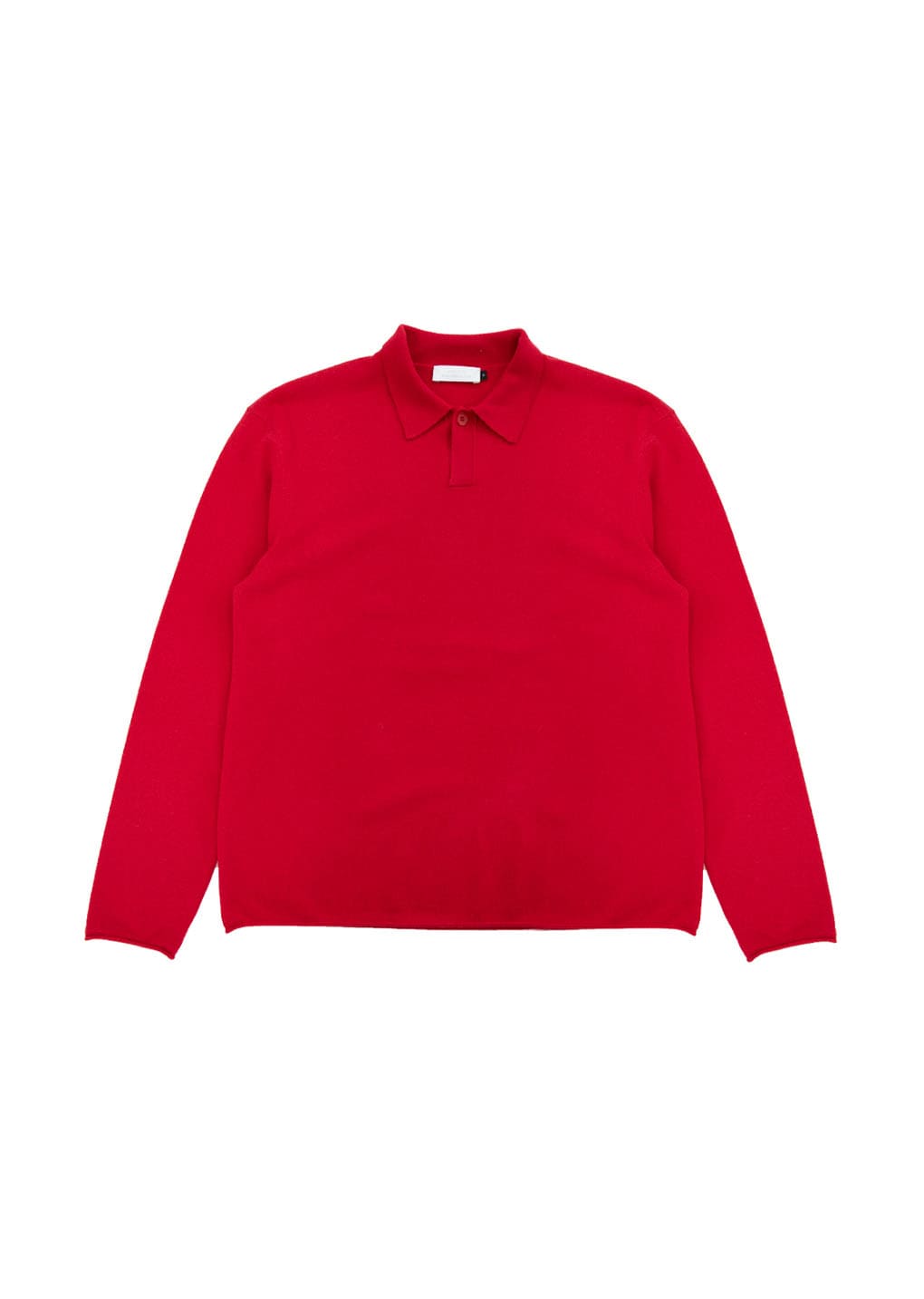 cashmere loose polo knit, red