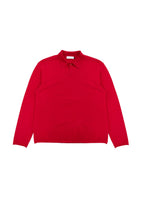 cashmere loose polo knit, red - Image 1