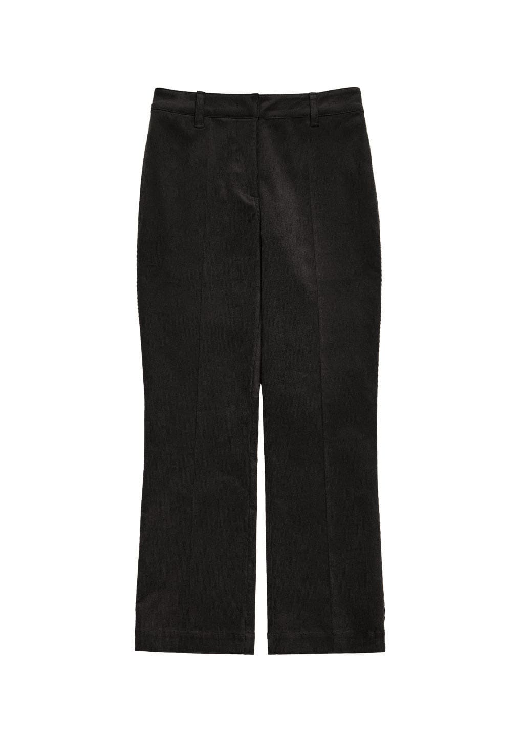 corduroy flared pants, black