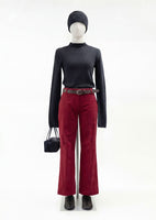 corduroy flared pants, red - Image 2