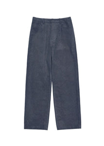corduroy straight pants, blue