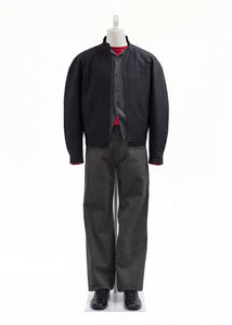 cotton curved jumper, black hover