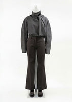 cotton flared pants, brown - Image 2