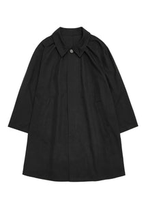 cotton nylon shirring coat, black