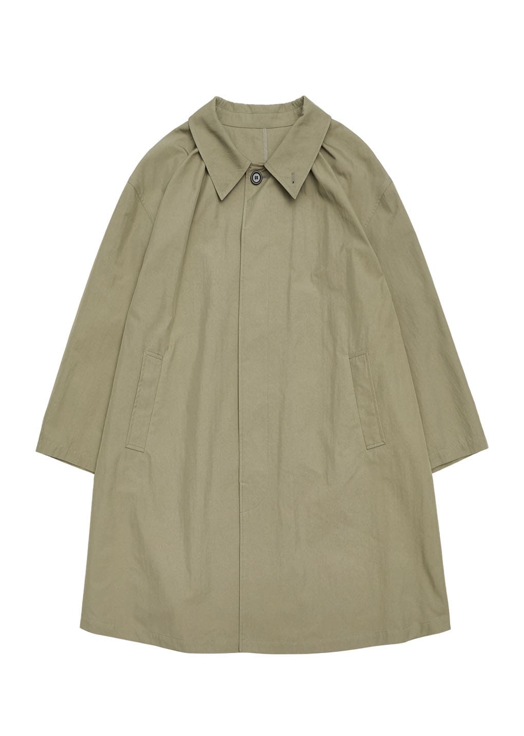 cotton nylon shirring coat, khaki