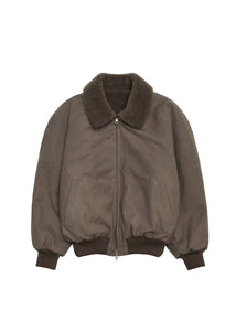 cotton reversible shearling jumper, brown