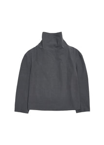 cotton scarf top, charcoal