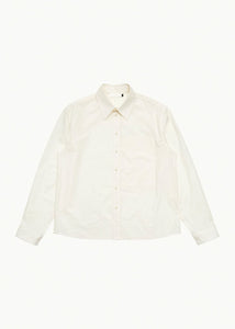 cotton silk pocket shirt, ivory