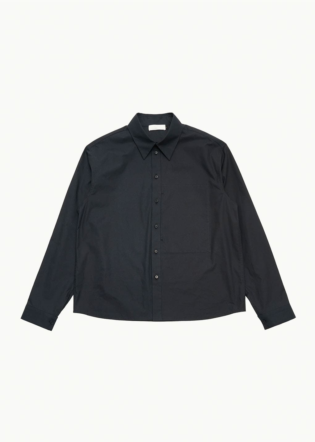 cotton silk pocket shirt, navy