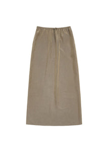 cupro banding skirt, khaki
