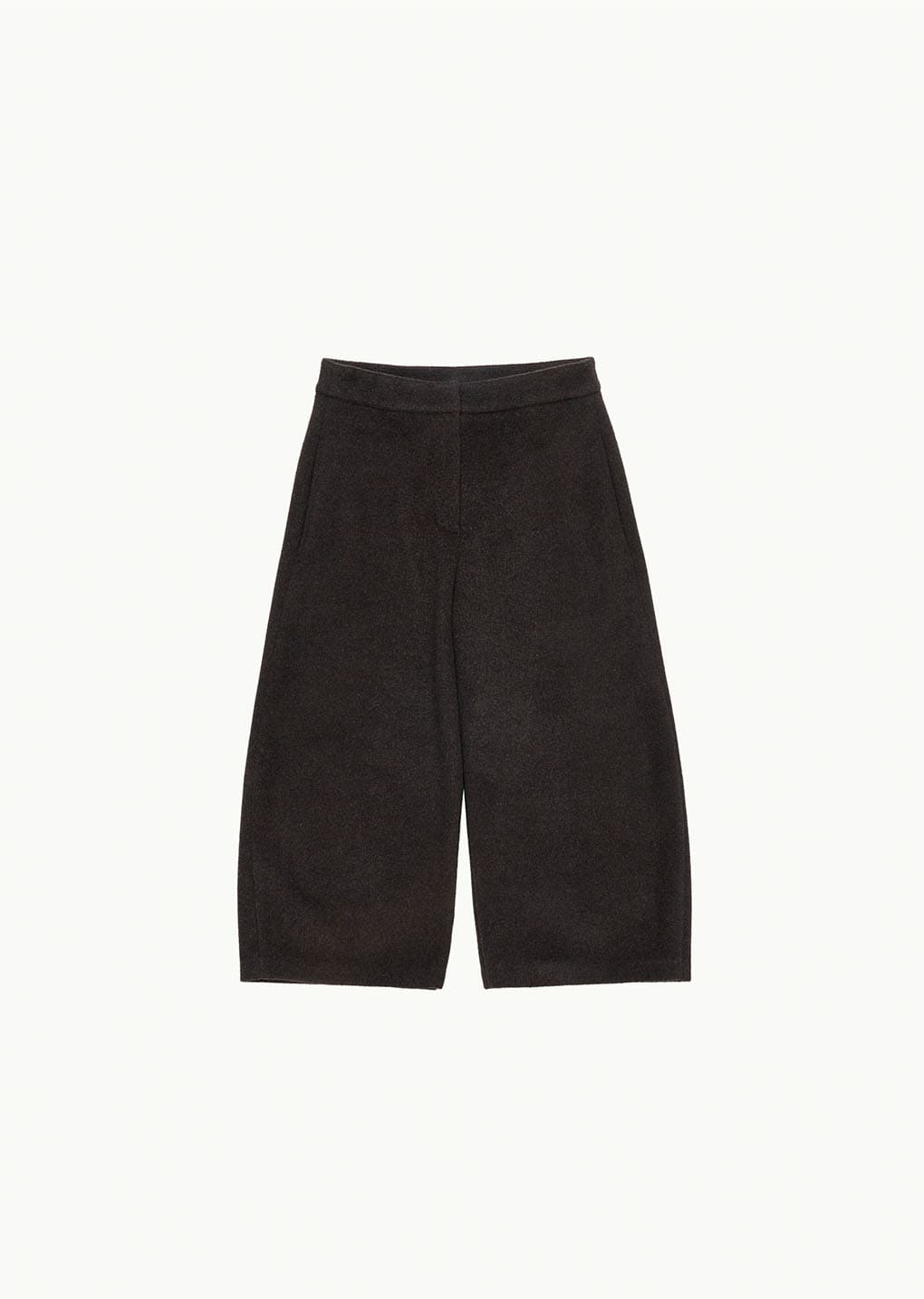 curved culotte pants, brown