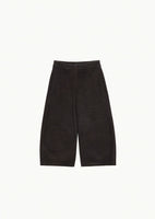 curved culotte pants, brown - Image 1