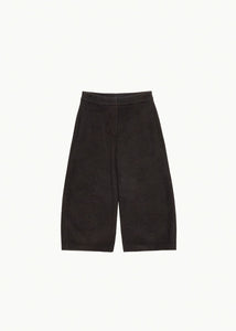 curved culotte pants, brown