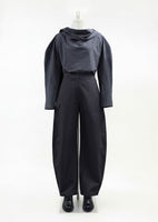 curved long pants, charcoal - Image 2