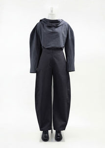curved long pants, charcoal hover