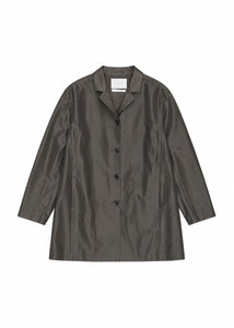 coated cotton long jacket, brown
