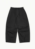 drawstring wide fatigue pants, black - Image 1