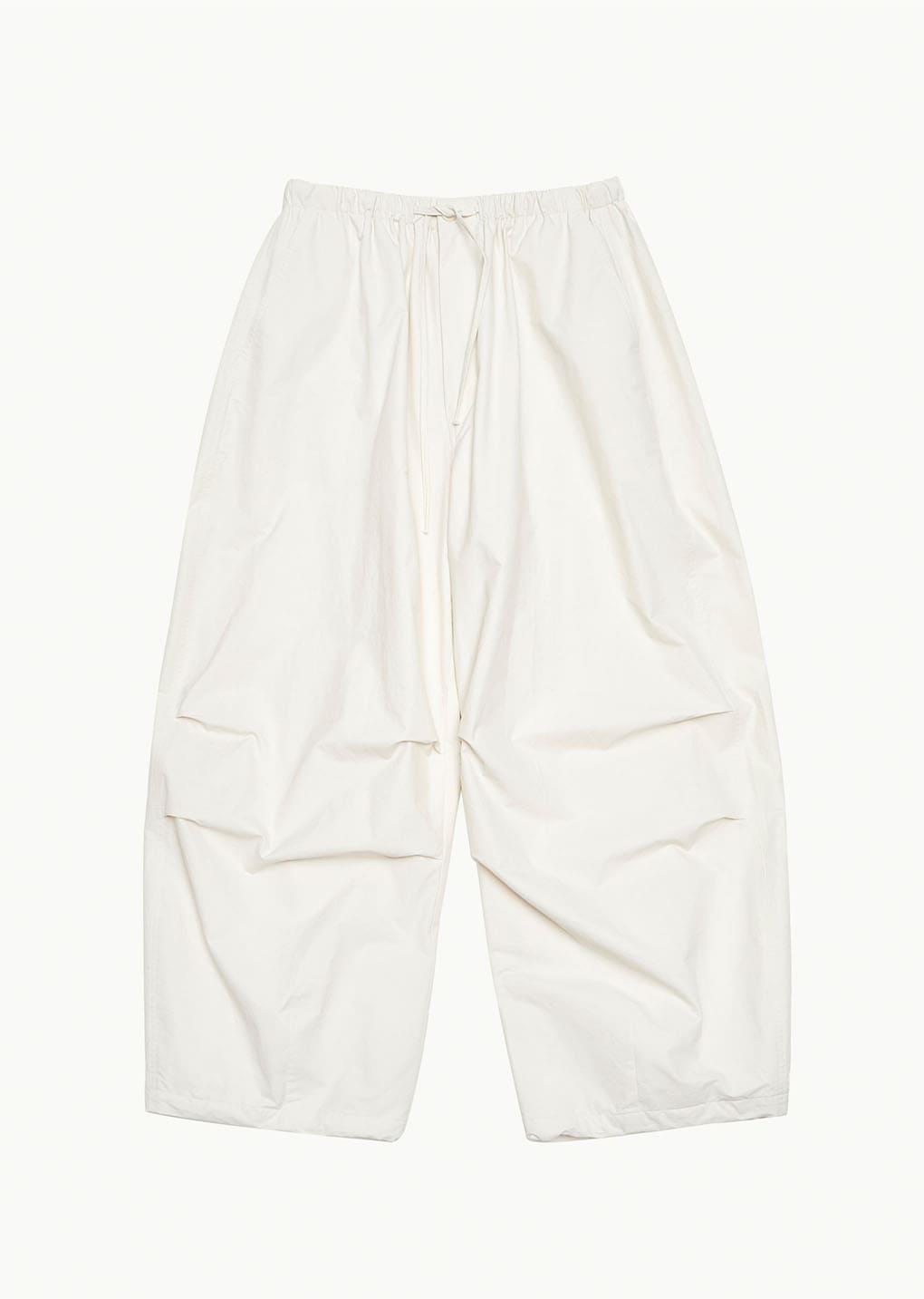drawstring wide fatigue pants, ecru