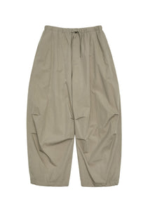 drawstring wide fatigue pants, khaki