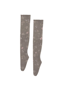 floral knee socks, brown