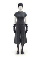 hairy culotte pants, charcoal - Image 2