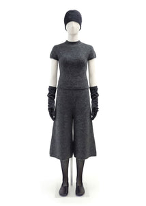 hairy culotte pants, charcoal hover