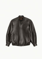 lambskin leather blouson, brown - Image 1