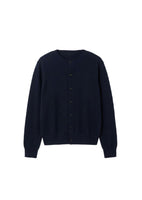 men's cashmere crewneck cardigan, navy - Image 1