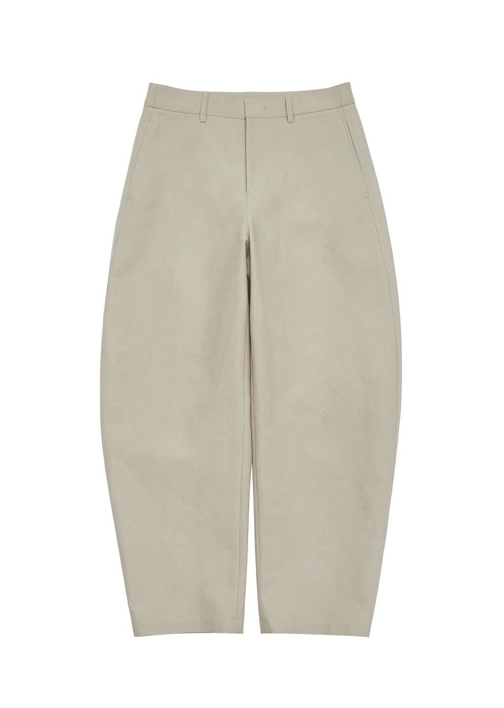 men's curved long pants, beige