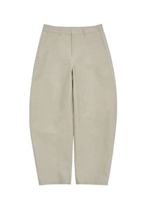 men's curved long pants, beige