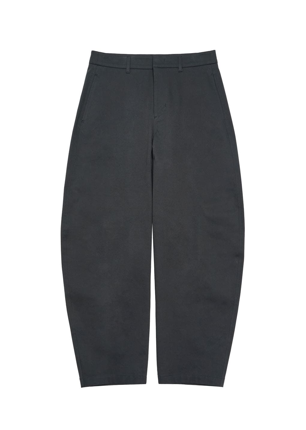 men's curved long pants, black