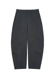 men's curved long pants, black