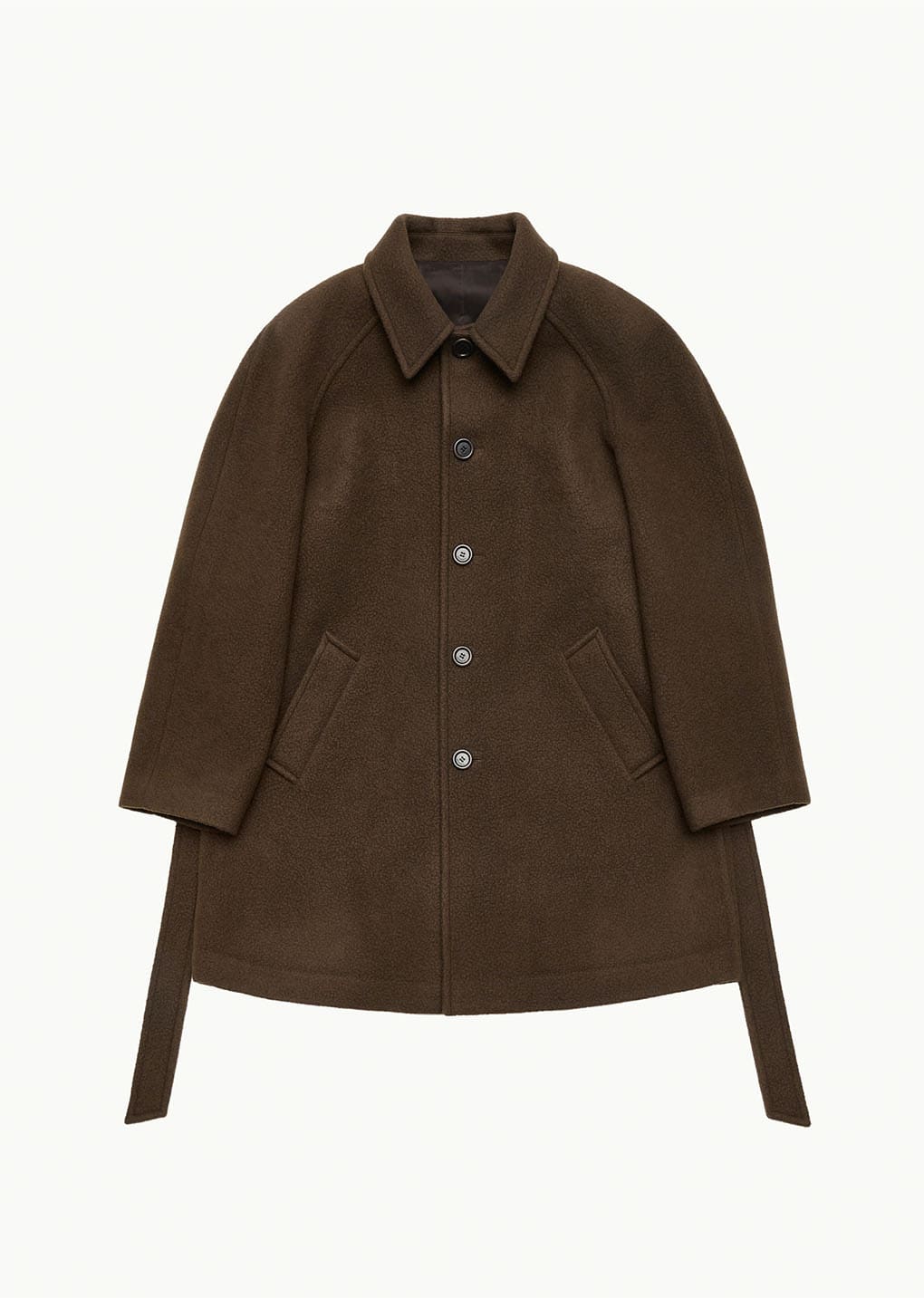 men's raglan coat, brown