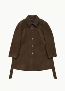 men's raglan coat, brown