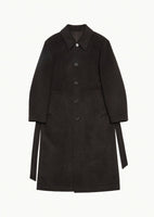 men's single breasted long coat, brown - Image 1