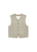 men's stripe pocket vest, beige - Image 1