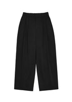 men's two tuck wide banding pants, black - Image 1