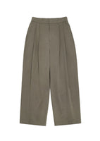 men's two tuck wide banding pants, khaki - Image 1
