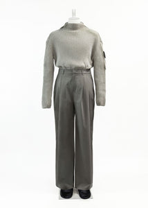 men's two tuck wide banding pants, khaki hover