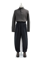 men's wool shirring pants, charcoal - Image 2